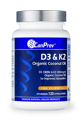 CanPrev D3 & K2 Organic Coconut Oil 120 Sgs