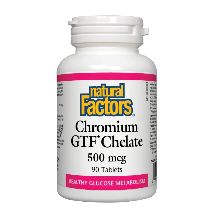 Natural Factors Chromium GTF Chelate 500mcg 90 Tabs