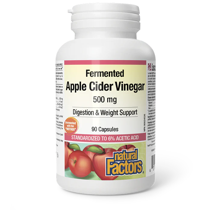 Natural Factors Fermented Apple Cider Vinegar 500mg - 90caps