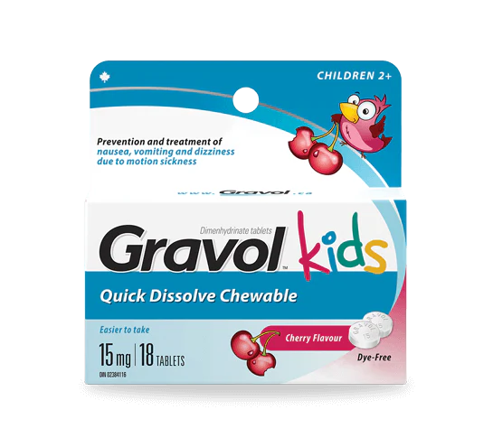OTC Gravol Kids 15 mg 18 Chews