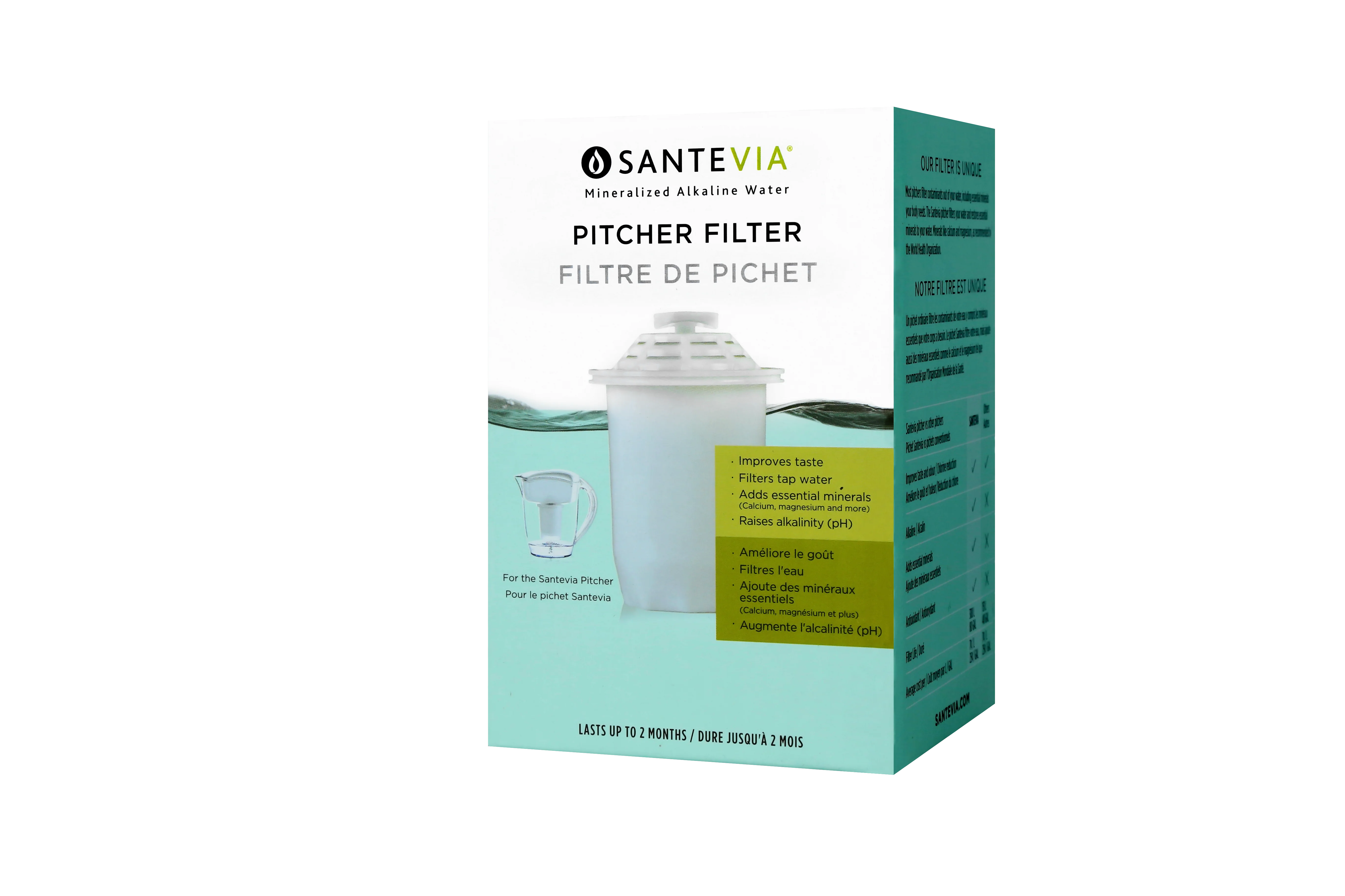 Santevia Alkaline Water Pitcher Filter Single